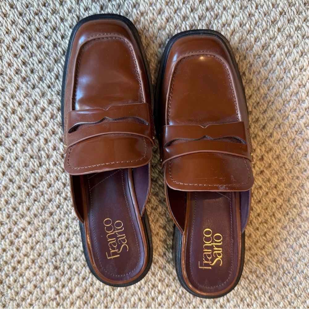 Franco Sarto Georgie Brown Loafers/Mules - size 7.5